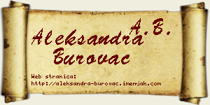 Aleksandra Burovac vizit kartica